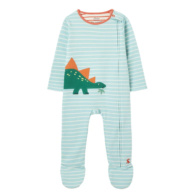Joules Zippy Artwork Babygrow - Stegosaurus Stripe