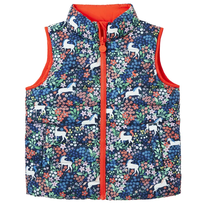 Joules Flip It Reversible Gilet - Meadow Pony