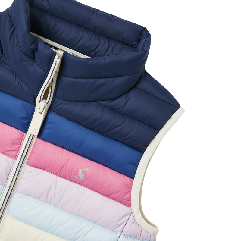 Joules Colourblock Croft Packable Gilet - Multi Stripe-2