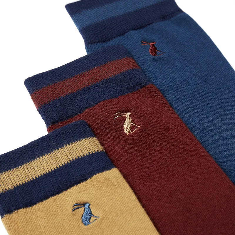 Joules Striking Cotton Socks 3 Pack - Hare Icons-1