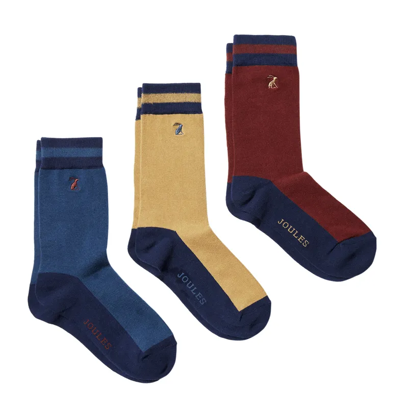 Joules Striking Cotton Socks 3 Pack - Hare Icons