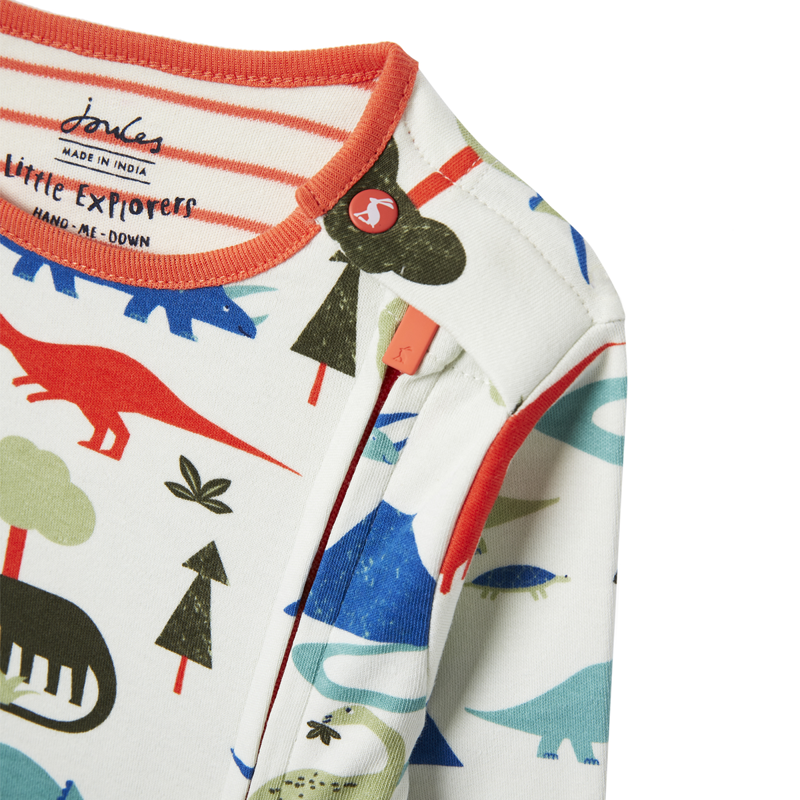 Joules Zippy Cotton Babygrow - Dino-3