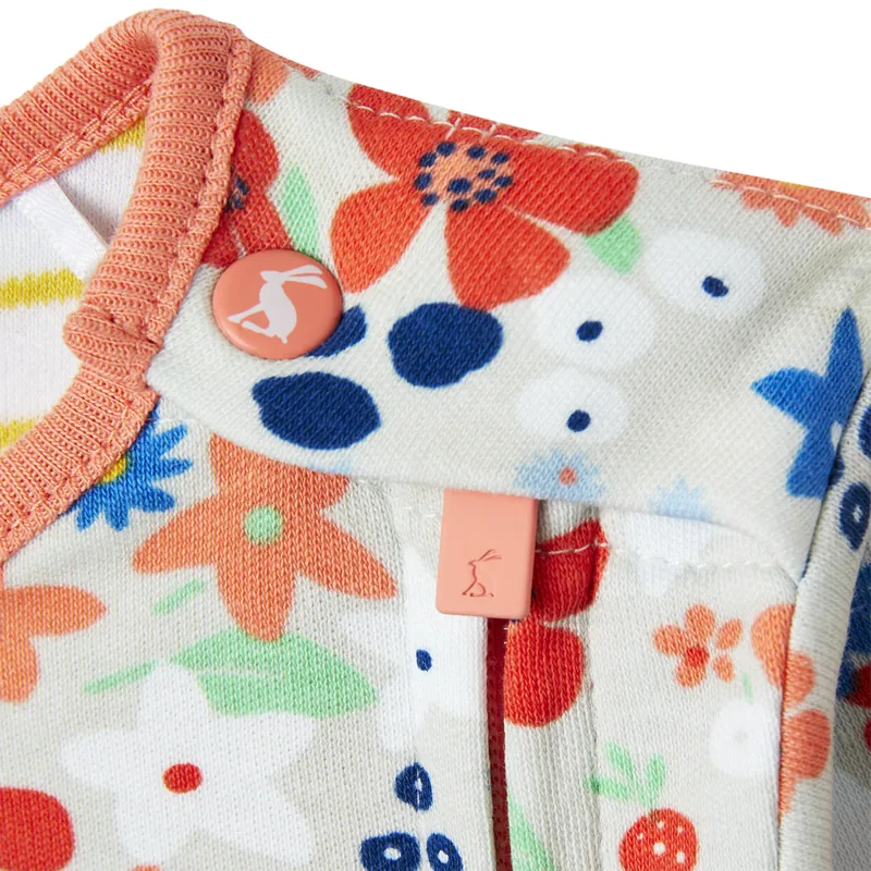 Joules Zippy Cotton Babygrow - Bunny Grey-3