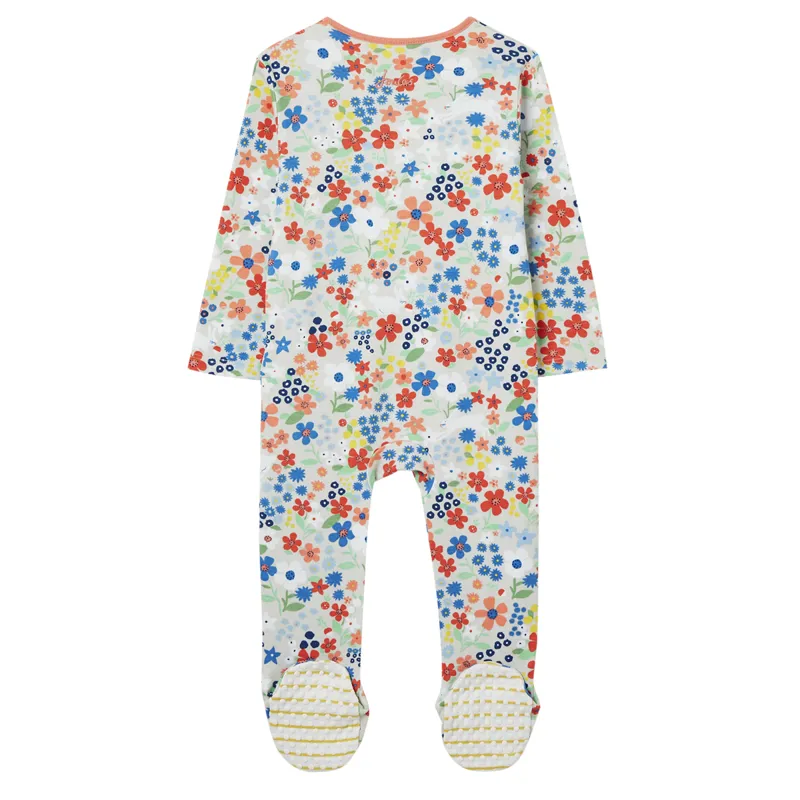 Joules Zippy Cotton Babygrow - Bunny Grey-1