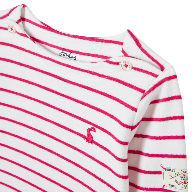 Joules Harbour Stripe Long Sleeve T-Shirt - Pink Stripe-2