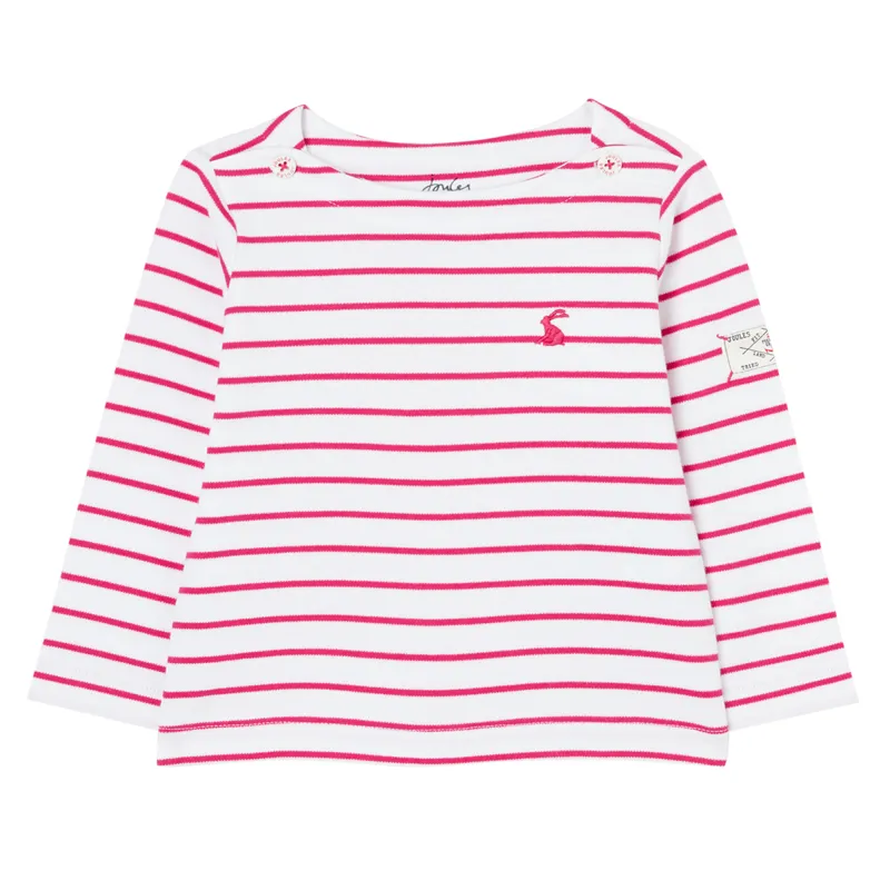 Joules Harbour Stripe Long Sleeve T-Shirt - Pink Stripe