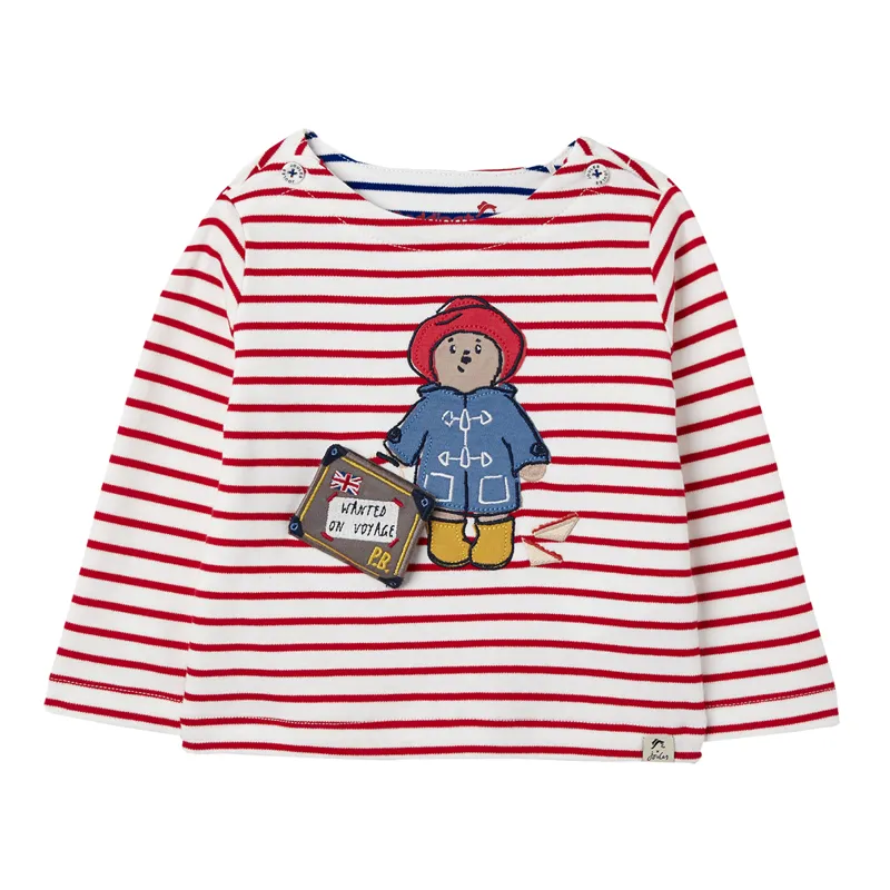 Joules Official Paddington Harbour Long Sleeve Jersey Top - Red