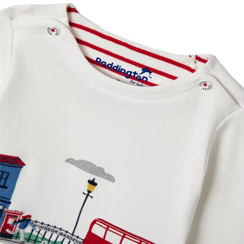 Joules Official Paddington Harbour Long Sleeve Jersey Top - White-3