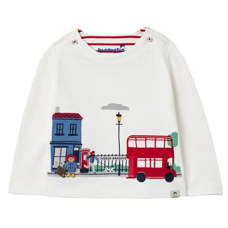 Joules Official Paddington Harbour Long Sleeve Jersey Top - White