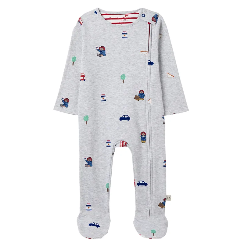 Joules Official Paddington Zippy Babygrow - Grey