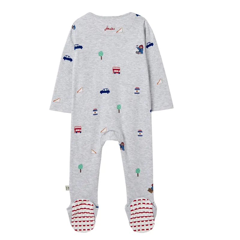 Joules Official Paddington Zippy Babygrow - Grey-1