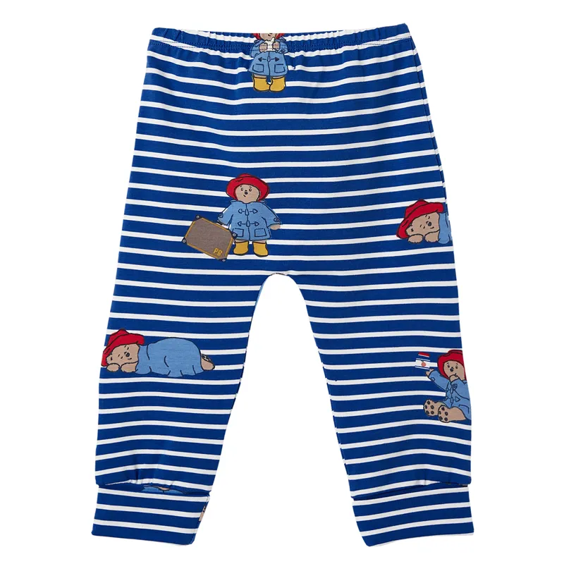 Joules Official Paddington Payton Jersey Leggings - Paddington Blue Stripe-1