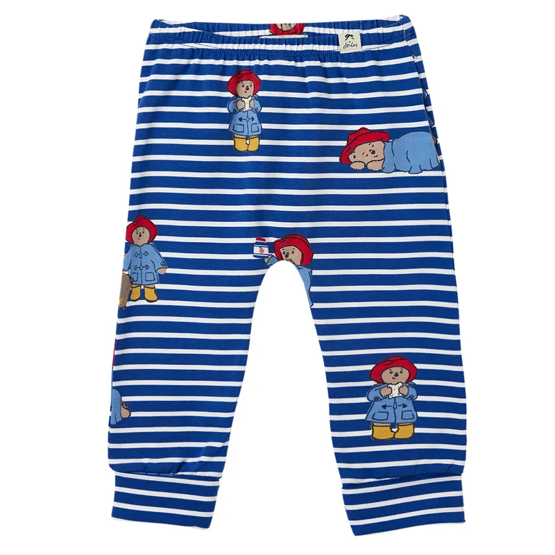 Joules Official Paddington Payton Jersey Leggings - Paddington Blue Stripe