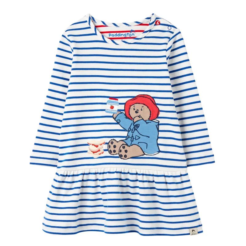Joules Official Paddington Dazzle Jersey Applique Dress - Marmalade