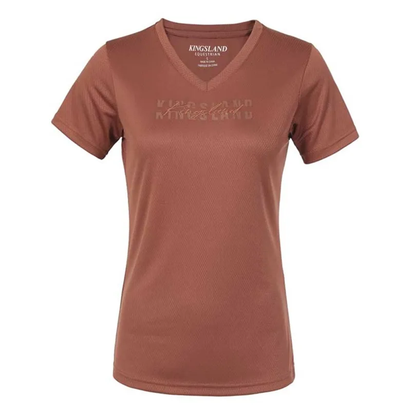 Kingsland KLolivia Ladies V-Neck Shirt - Brown Mahogany