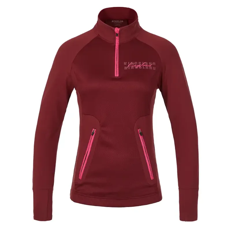 Kingsland KLoksana Ladies Long Sleeve 1/2 Zip Shirt - New KL Burgundy
