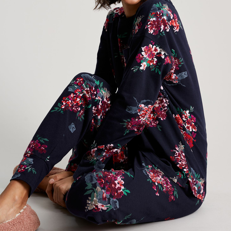 Joules Dreamley Long Sleeve Jersey Pyjama Set - Navy Floral-3