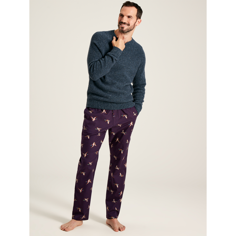 Joules The Dozer Men's Printed Pyjama Bottoms - Purple Mallards-1