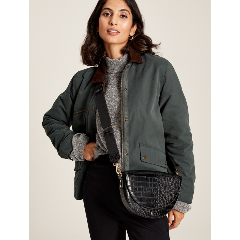 Joules Clara Half Moon PU Bag - Black-5