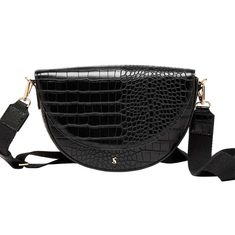 Joules Clara Half Moon PU Bag - Black