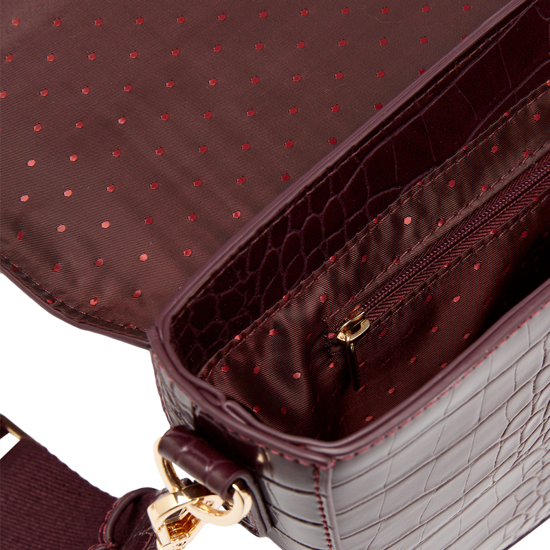 Joules Clara Half Moon PU Bag - Oxblood-4