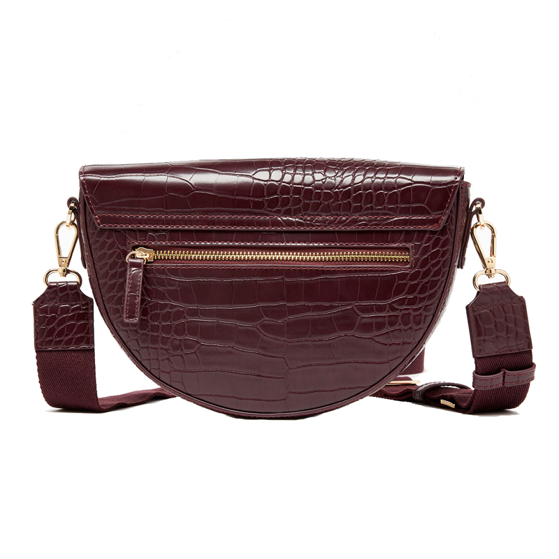 Joules Clara Half Moon PU Bag - Oxblood-1