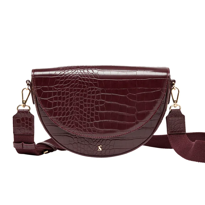 Joules Clara Half Moon PU Bag - Oxblood