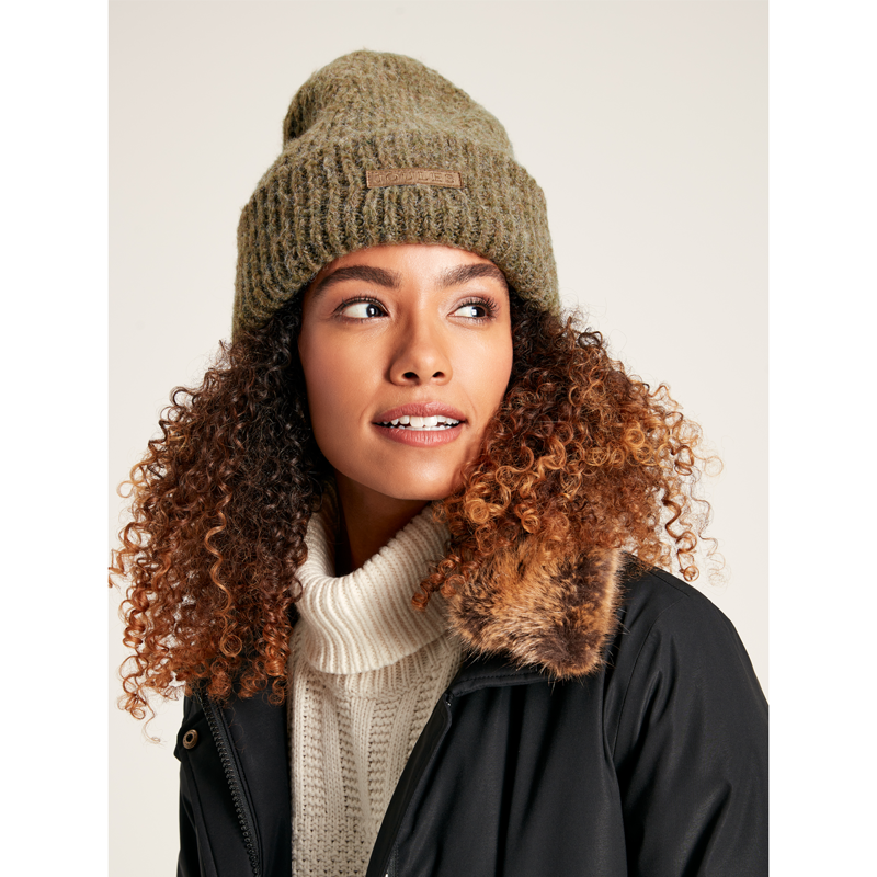 Joules Eloise Soft Oversized Beanie Hat - Brown-2