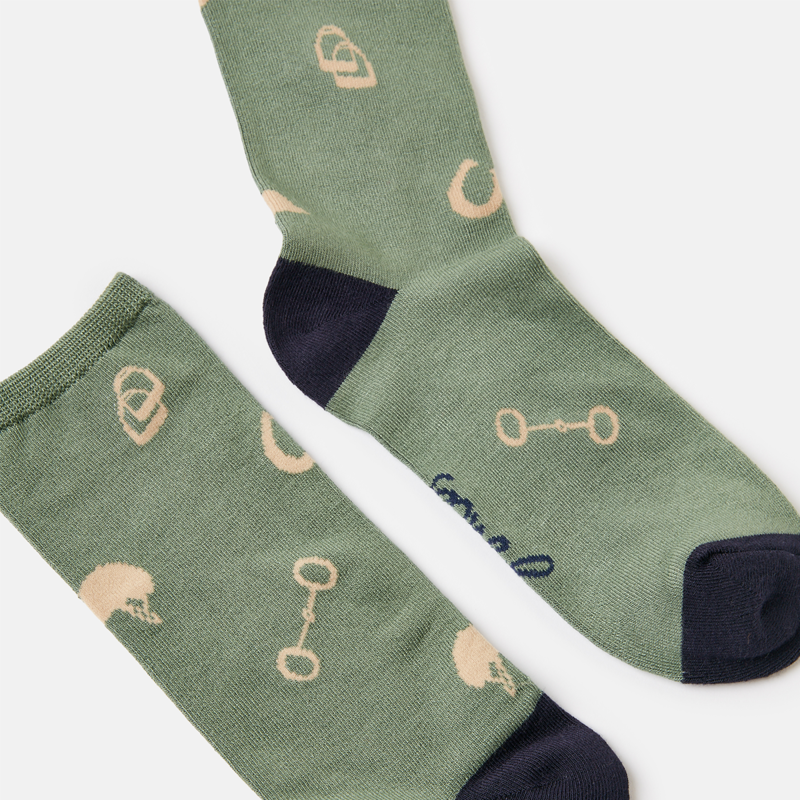 Joules Excellent Everyday Socks - Equestrian Green-1