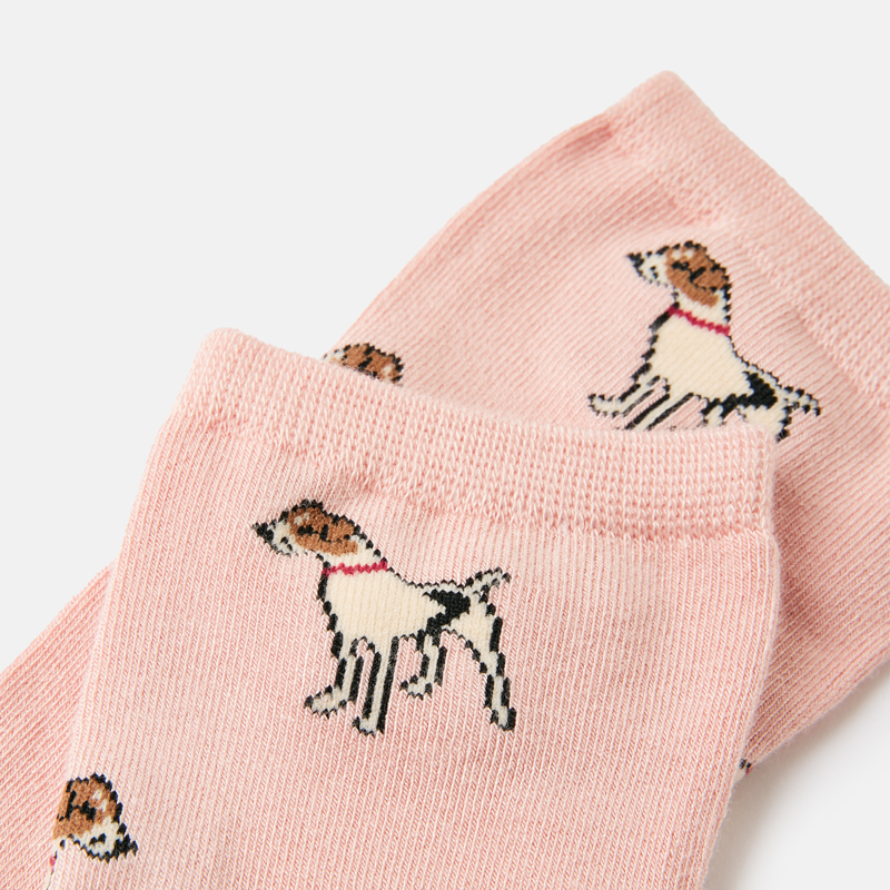 Joules Excellent Everyday Socks - Pink Dog-2