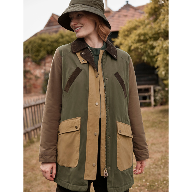 Joules Banbury Showerproof Quilted Wax Jacket - Multi Colour-3