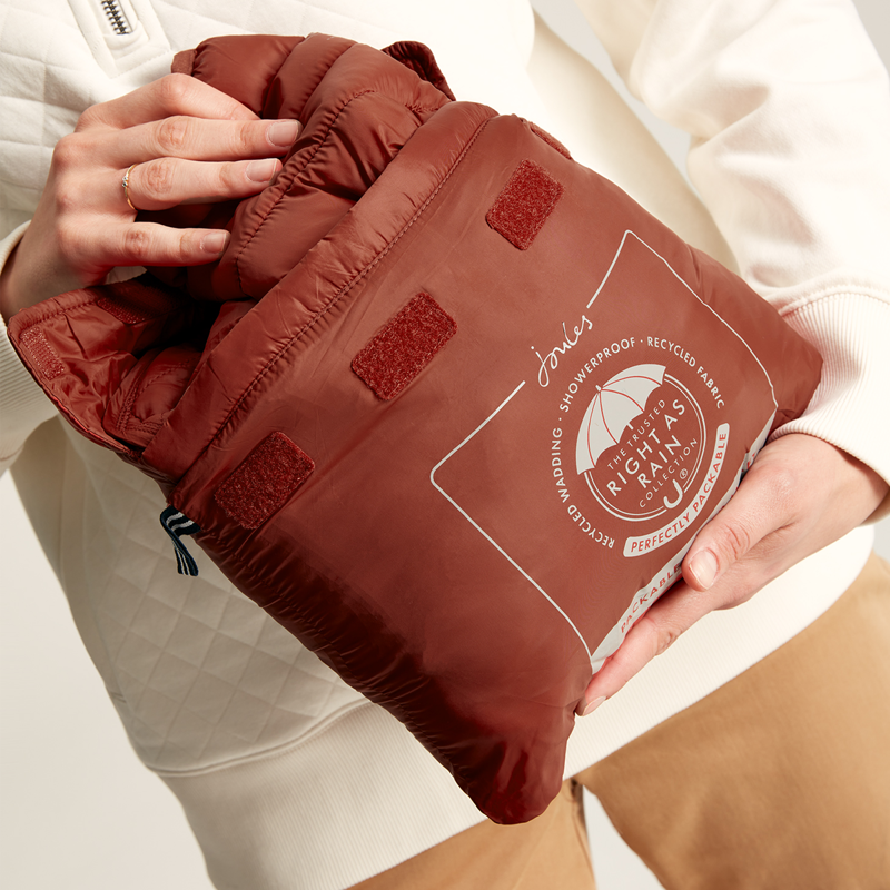 Joules Women's Bramley Packable Padded Jacket - Henna Red-3