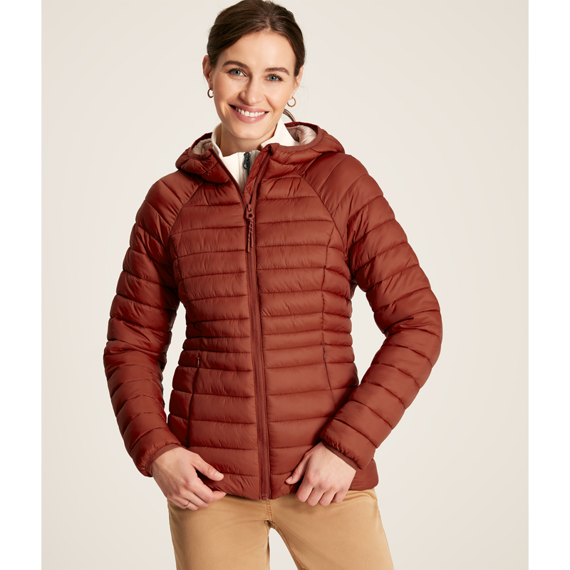 Joules Women's Bramley Packable Padded Jacket - Henna Red-1