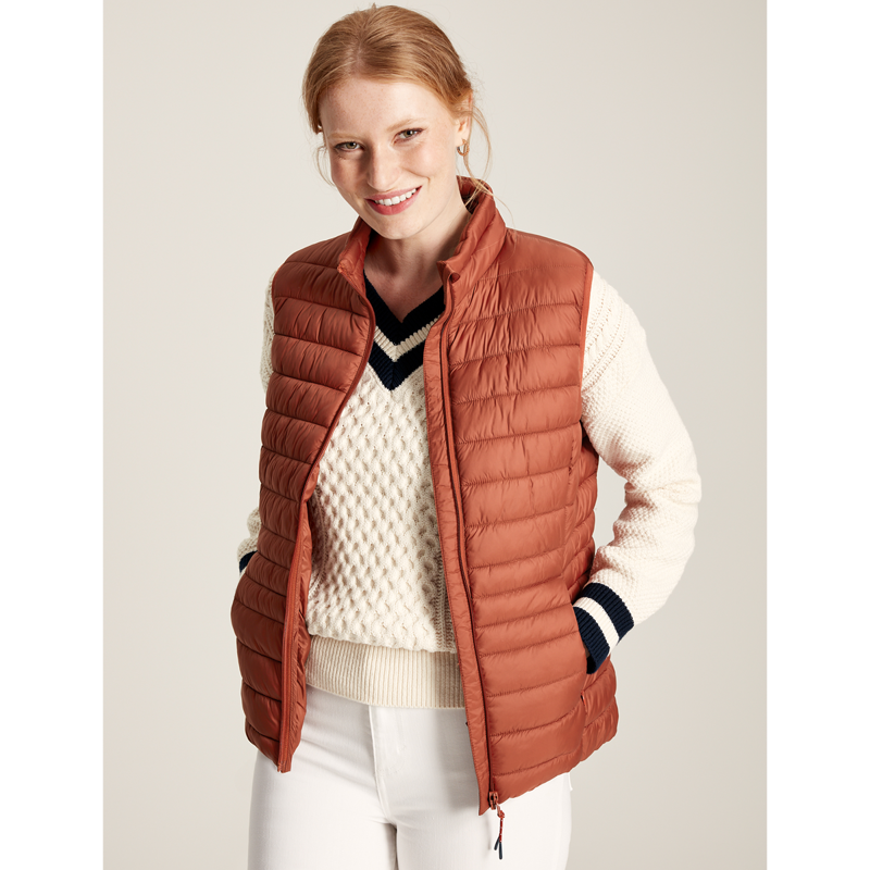 Joules Women's Bramley Packable Gilet - Henna Red-2