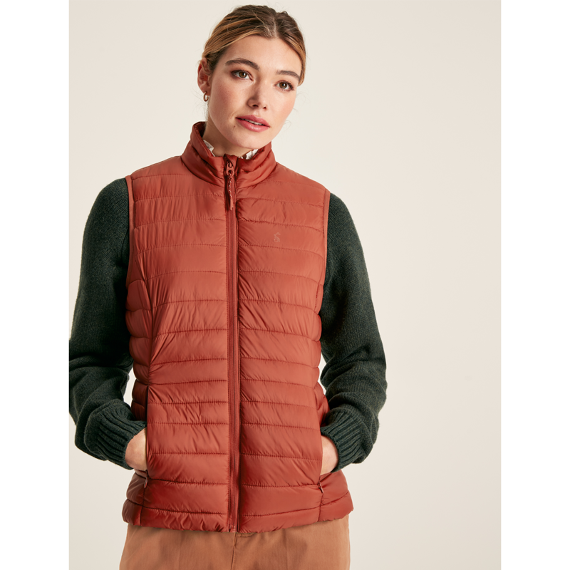 Joules Women's Bramley Packable Gilet - Henna Red-1