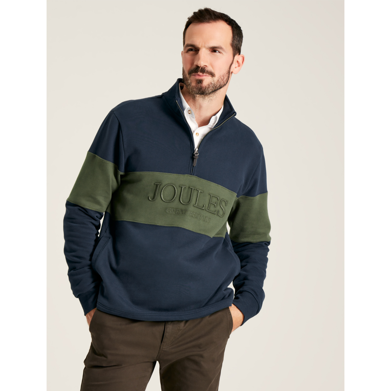 Joules Milton Men's Quarter Zip Sweater - French Navy-1
