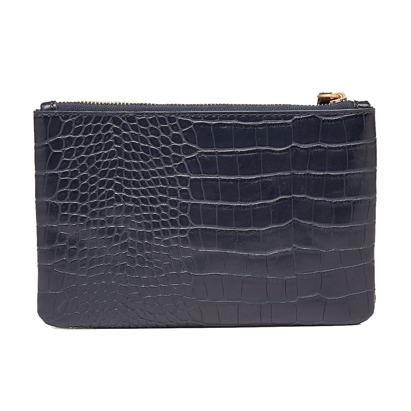 Joules Eliza PU Croc Effect Pouch - Navy-1