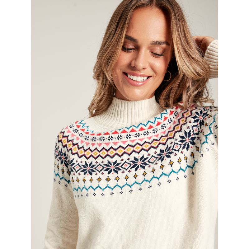 Joules Ladies Alba Knitted Jumper - Ivory Fair Isle-3
