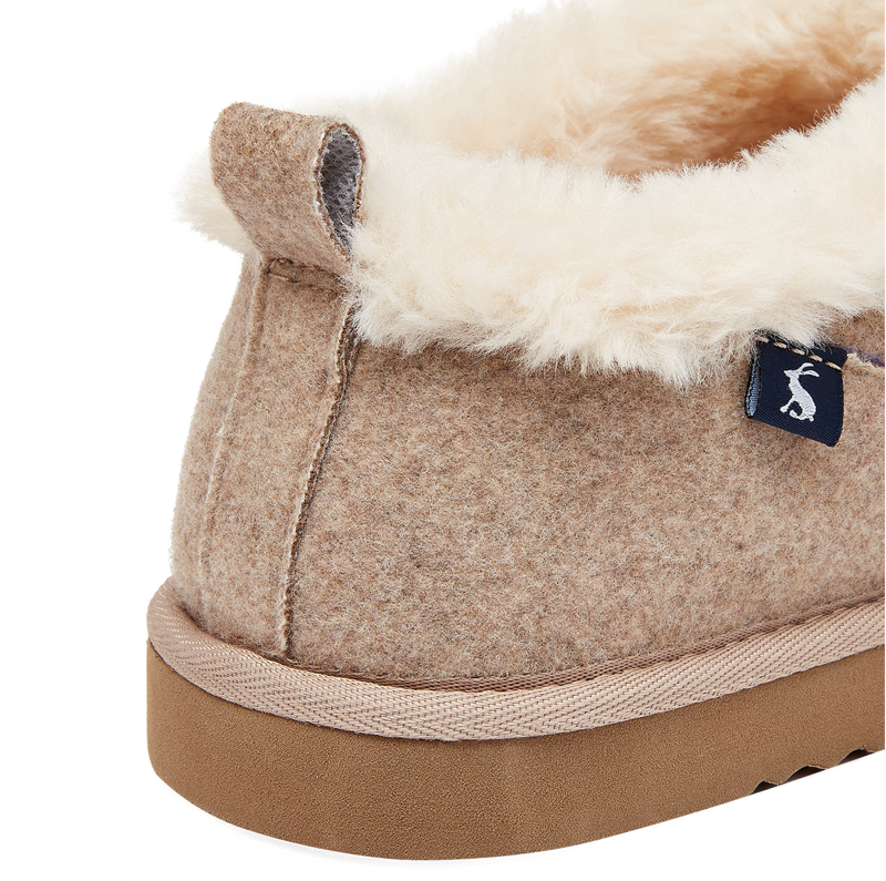 Joules Ladies Lazydays Snuggle Slippers - Oat-4