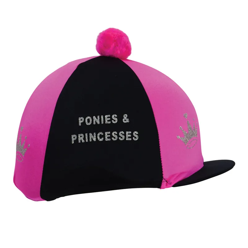 Hy Equestrian Ponies and Princesses Hat Cover - Black/Hot Pink/Silver