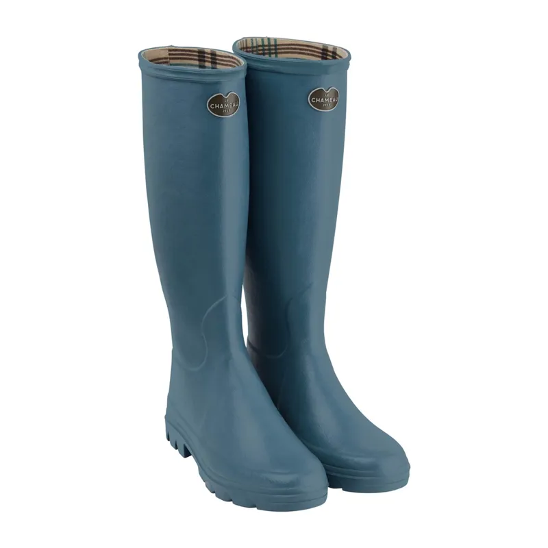 Le Chameau Womens Iris Jersey Lined Boot - Bleu Clair