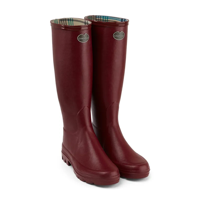 Le Chameau Women's Iris Jersey Lined Wellington Boots - Rouge