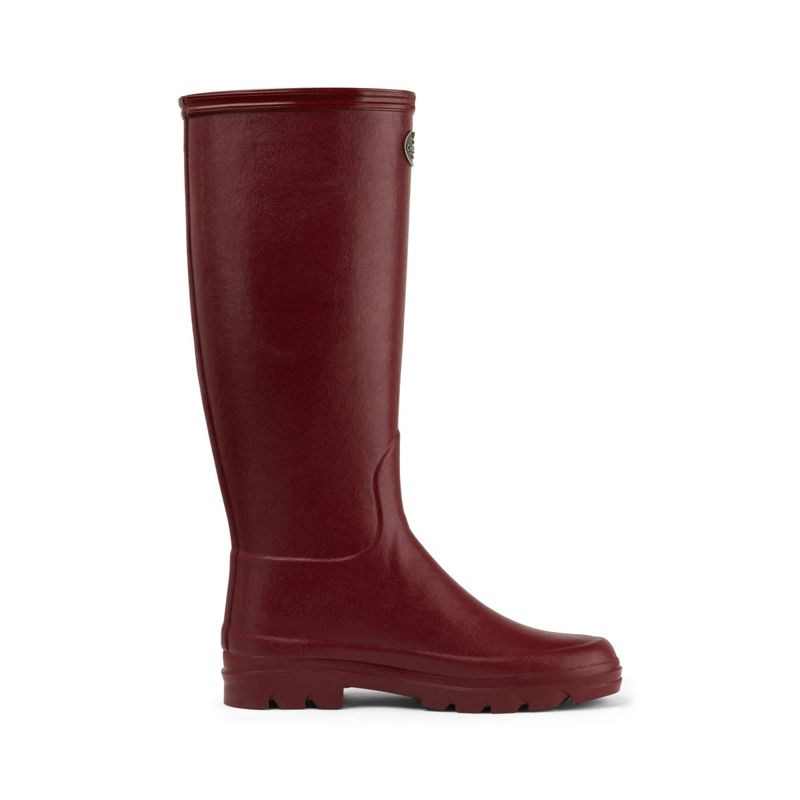 Le Chameau Women's Iris Jersey Lined Wellington Boots - Rouge-2