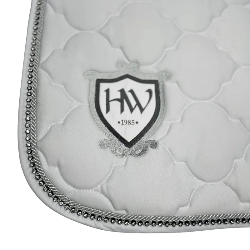 Rambo Diamante Showjumping Saddlepad - White-1