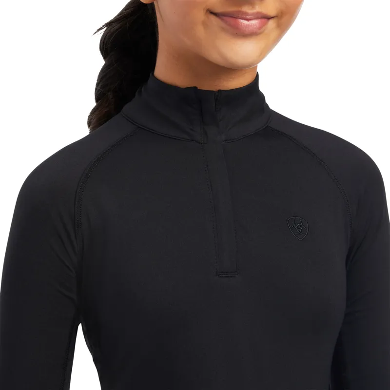 Ariat Youth Lowell 2.0 1/4 Zip Base Layer - Black-2