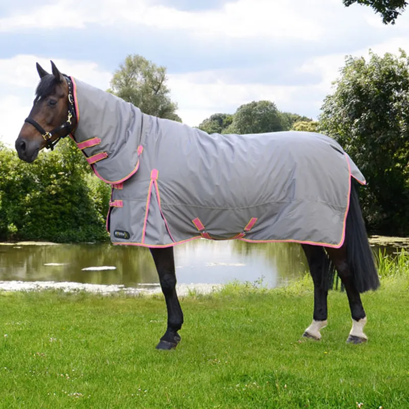 Hy StormX Original 300g Combi Turnout Rug - Grey/Pink/Yellow