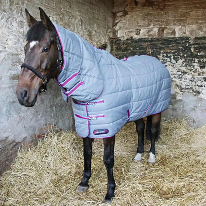 Hy DefenceX System 300g Combi Stable Rug - Grey/Berry/Cool Blue