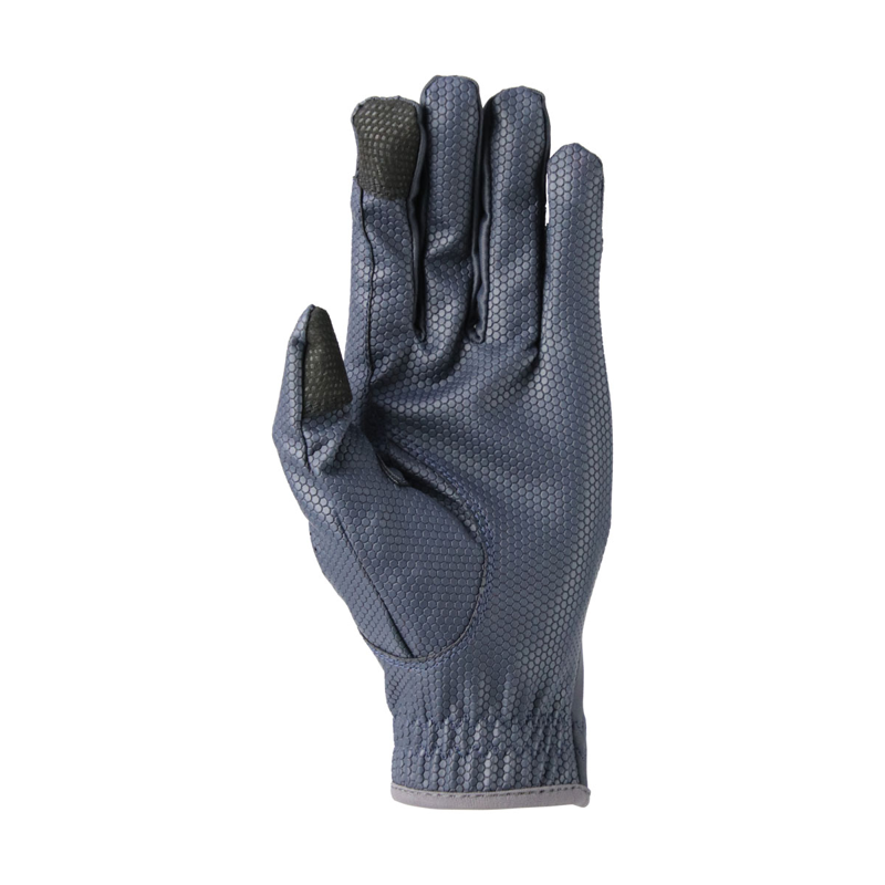 Hy Sport Active Young Rider Riding Gloves - Navy/Pencil Point Grey-1