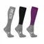 Hy Sport Active Young Rider Riding Socks - Pack of 3 - Amethyst Purple/Pencil Point Grey/Black
