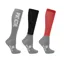 Hy Sport Active Riding Socks - Pack of 3 -  Rosette Red/Pencil Point Grey/Black